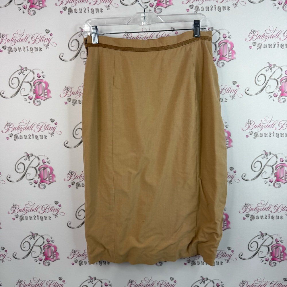 Holt Renfrew collection skirt, vintage, Long style Elegant Tan Women's Skirt - Picture 2 of 8